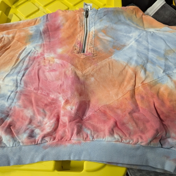 PINK BY VICTORIA'S SECRET TIE DYE CROPPED HOODIE SZ LG - Picture 8 of 9